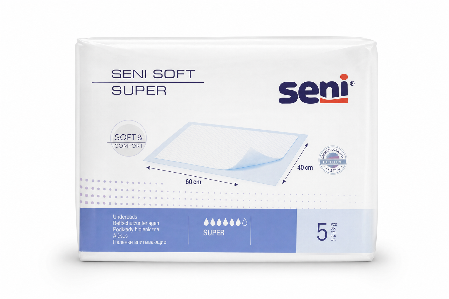 Seni Soft Super 60 x 40 cm 5 ks podložky absorpční