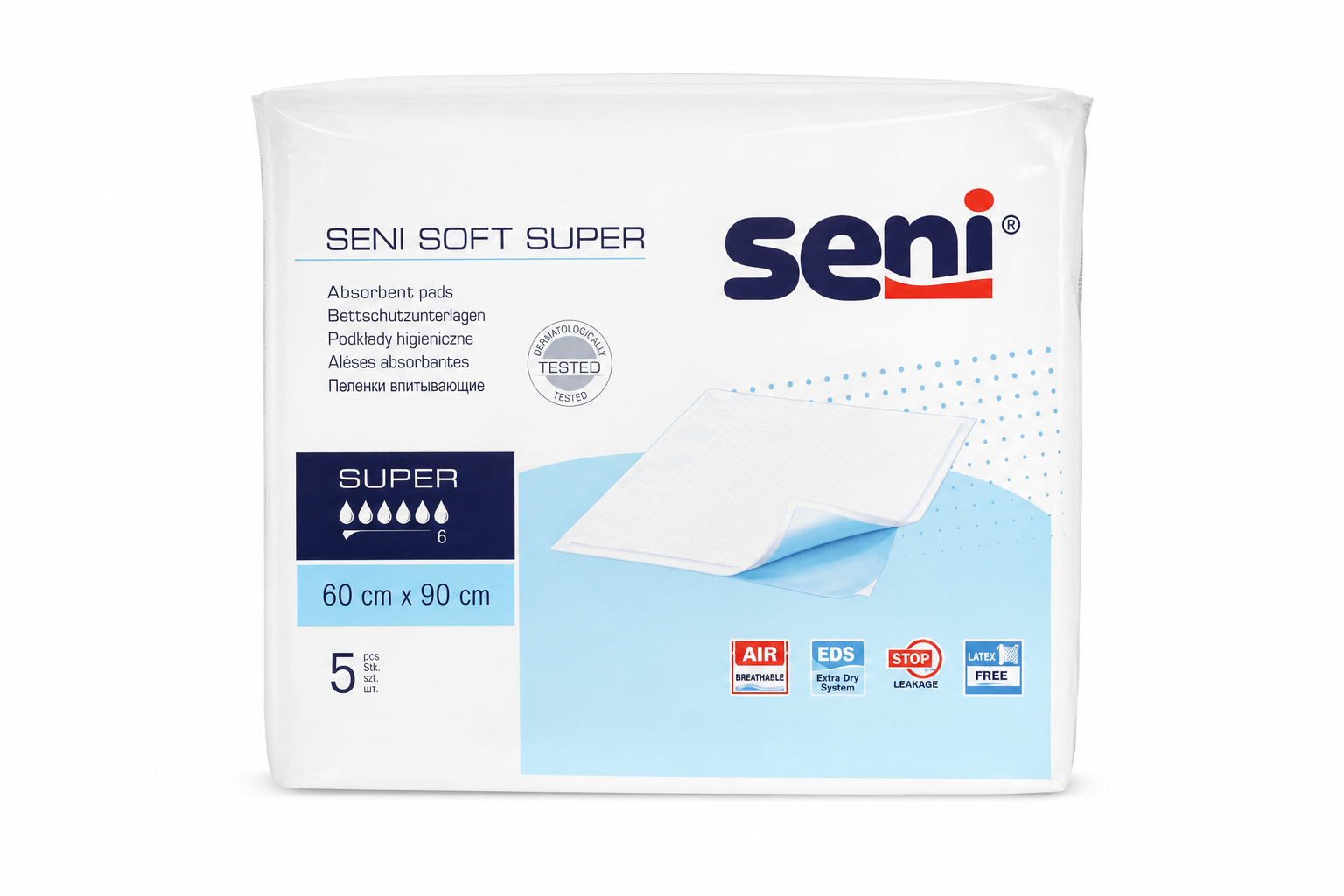 Seni Soft Super 60 x 90 cm 5ks podložky absorpční