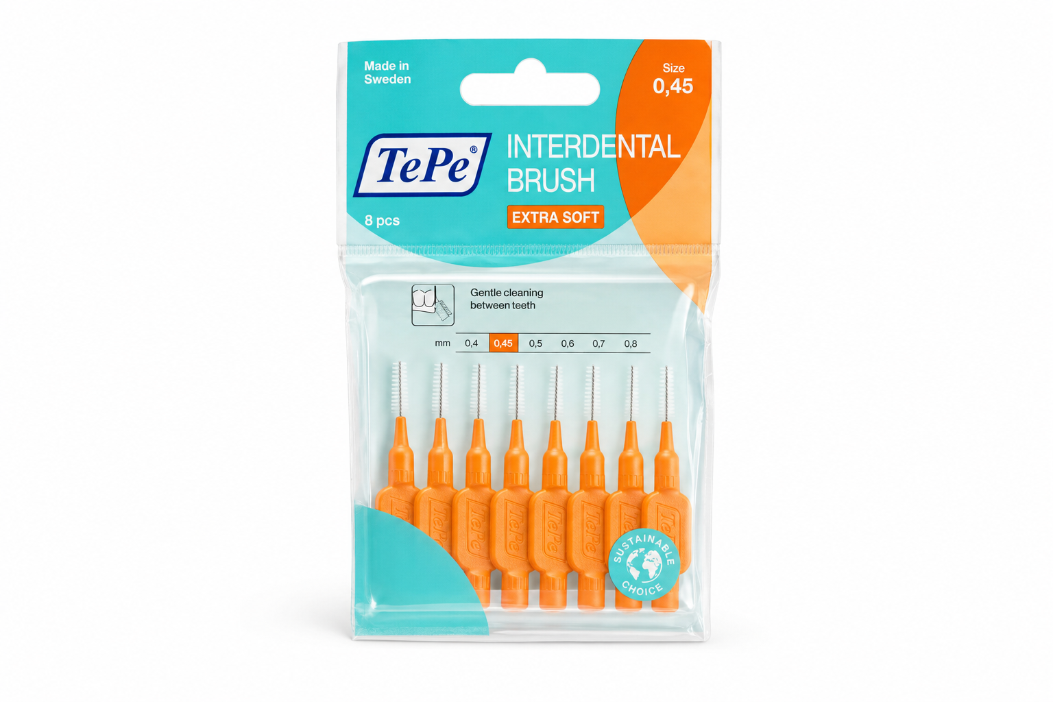 TePe MK 0,45 interd.oranž.extra soft 8ks