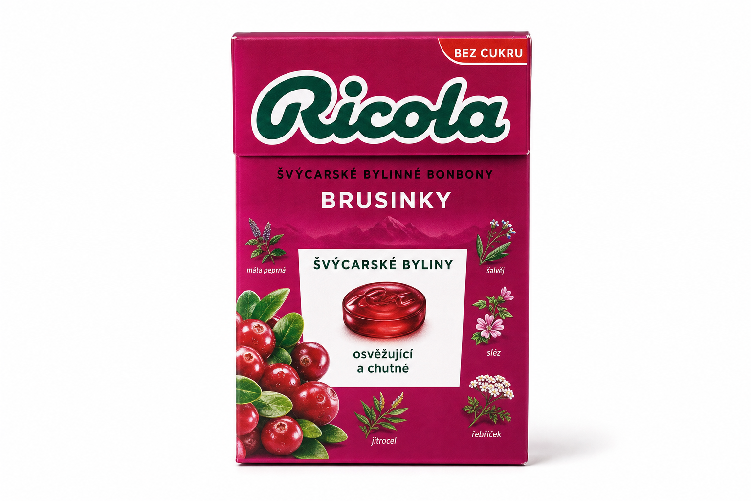 RICOLA Brusinky bez cukru 40g