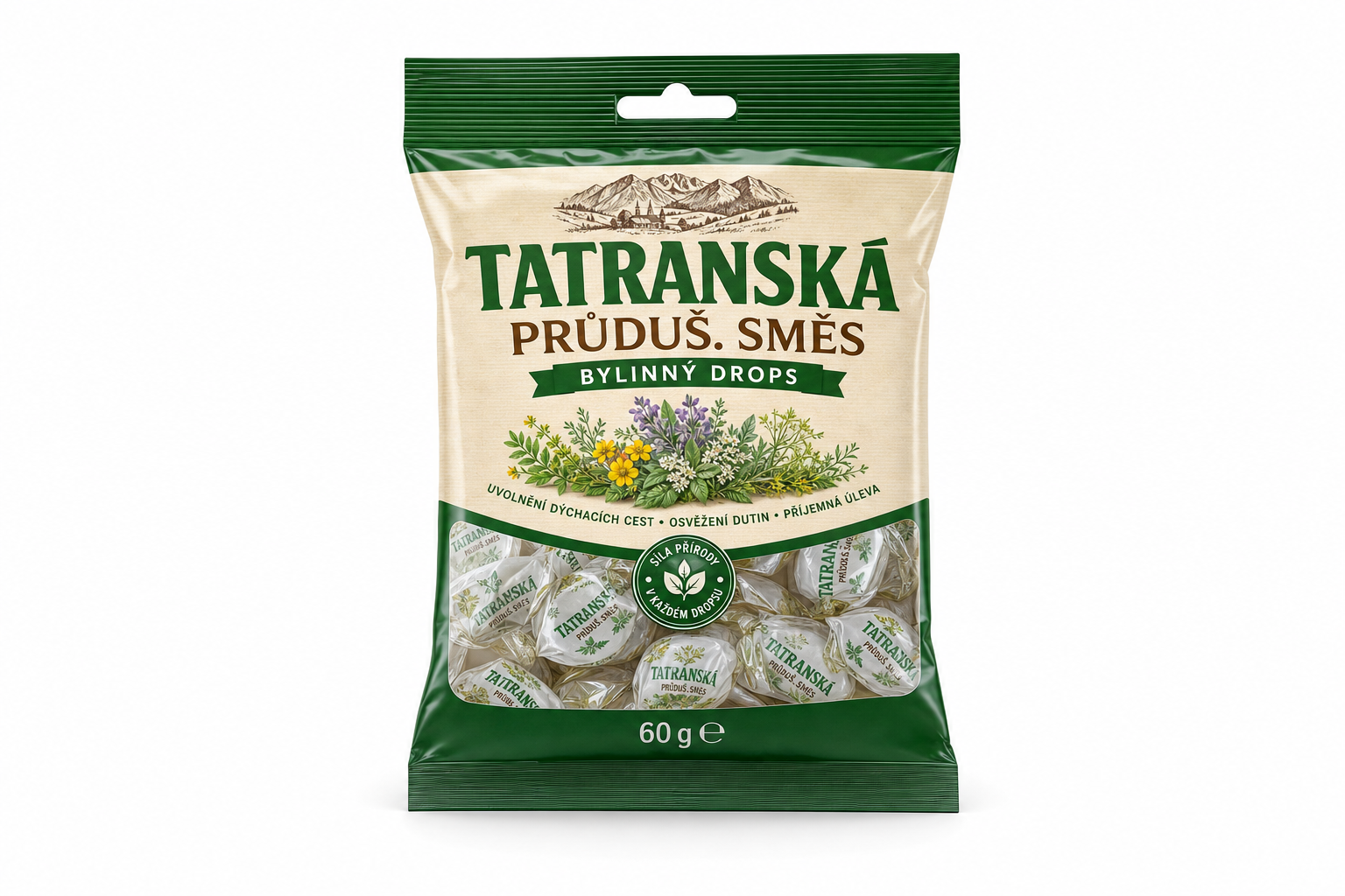 Tatranská průduš.směs bylinný drops 60g
