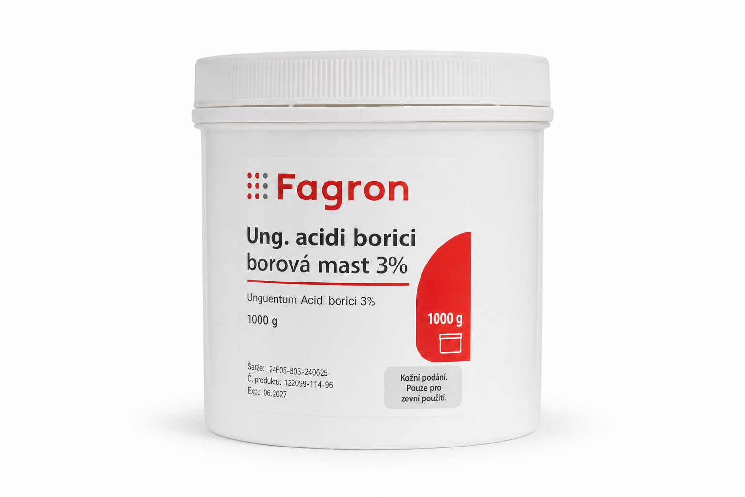 Ung. acidi borici borová mast 3% 1000g Fagron
