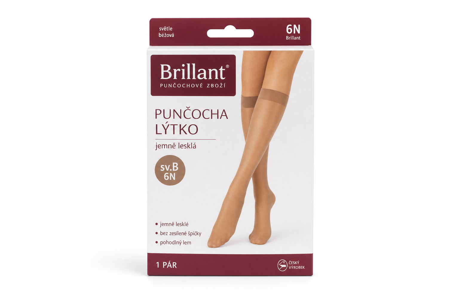 Punčocha lýtko.Brillant sv.B 6N b.šp. pár