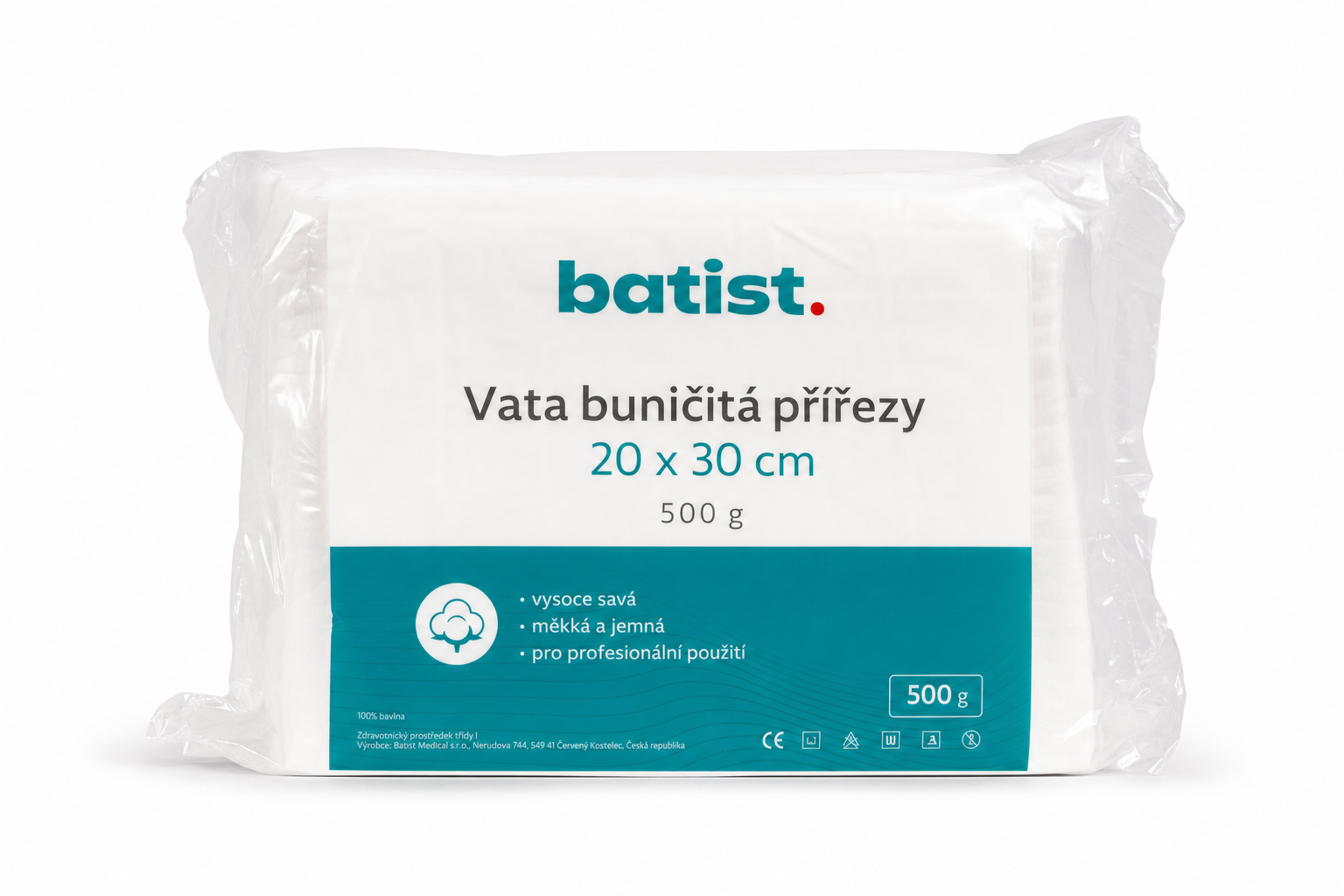 Vata buničitá přířezy 20x30cm 500g