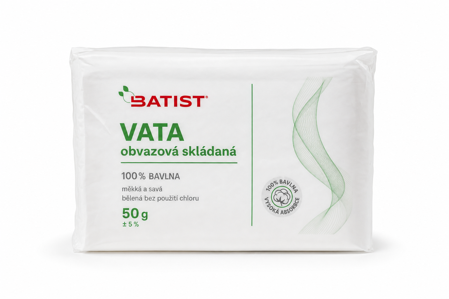 Vata obvazová skládaná 50g