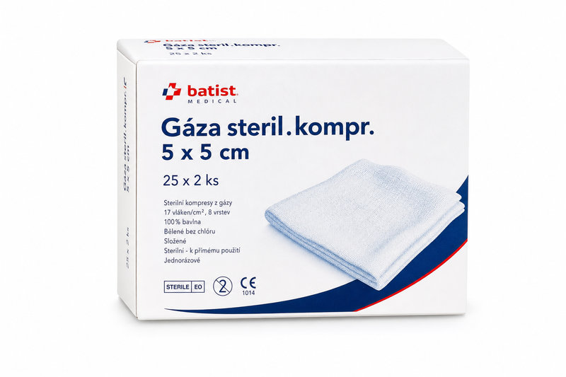 Gáza steril.kompr. 5x5 25x2ks