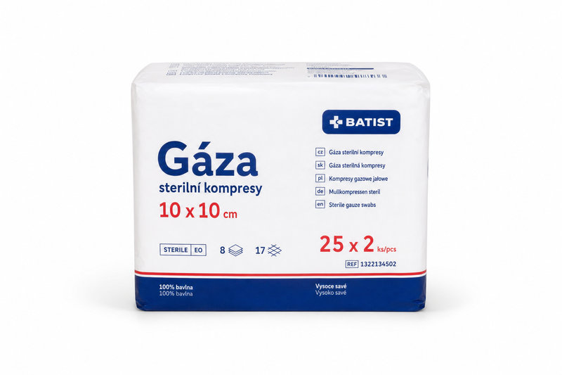 Gáza steril.kompr. 10x10 25x2ks