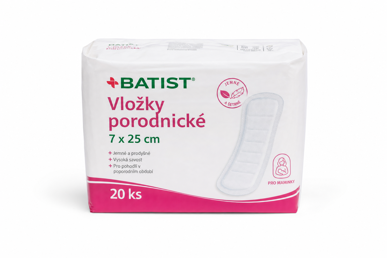 Vložky porodnické BATIST (7x25cm) 20ks