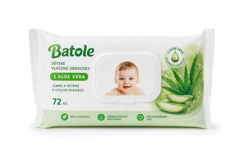 Batole dětské vlhčené ubrousky s Aloe Vera 72ks