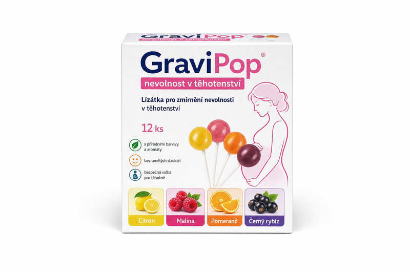 GraviPop 12ks nevolnost v těhot (4 příchutě)