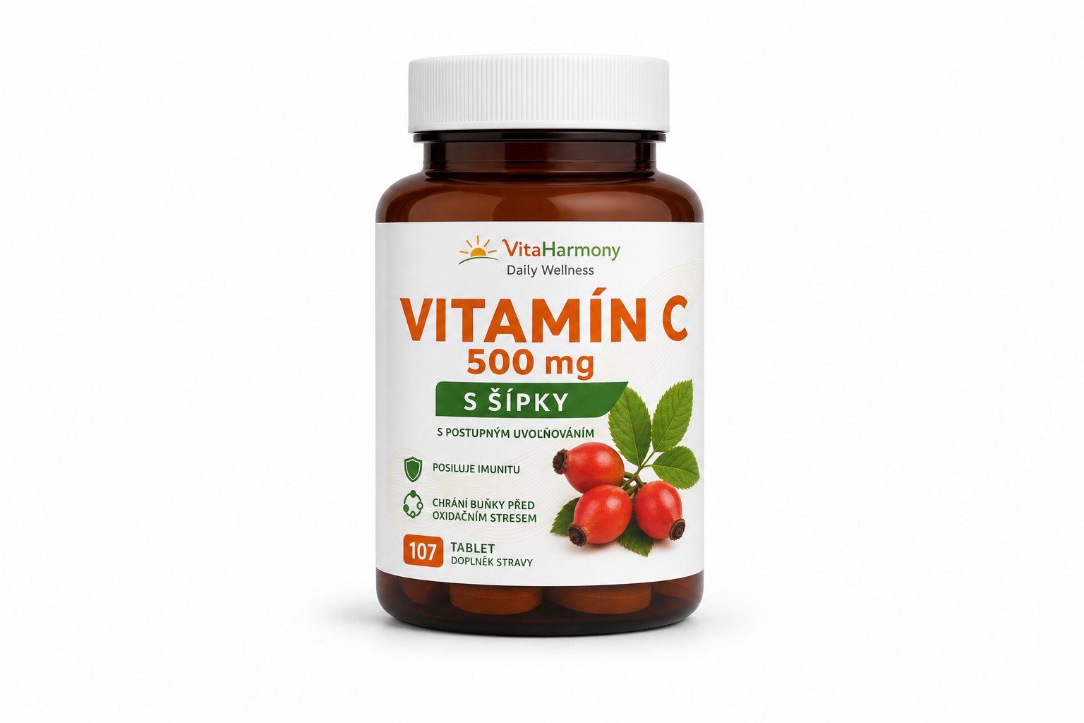 Vitamín C 500mg s šípky, s postupným uvolňováním, tbl 107