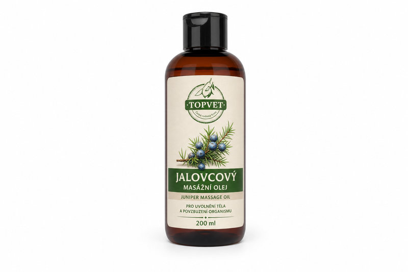 Jalovcový masážní olej 200ml -Topvet