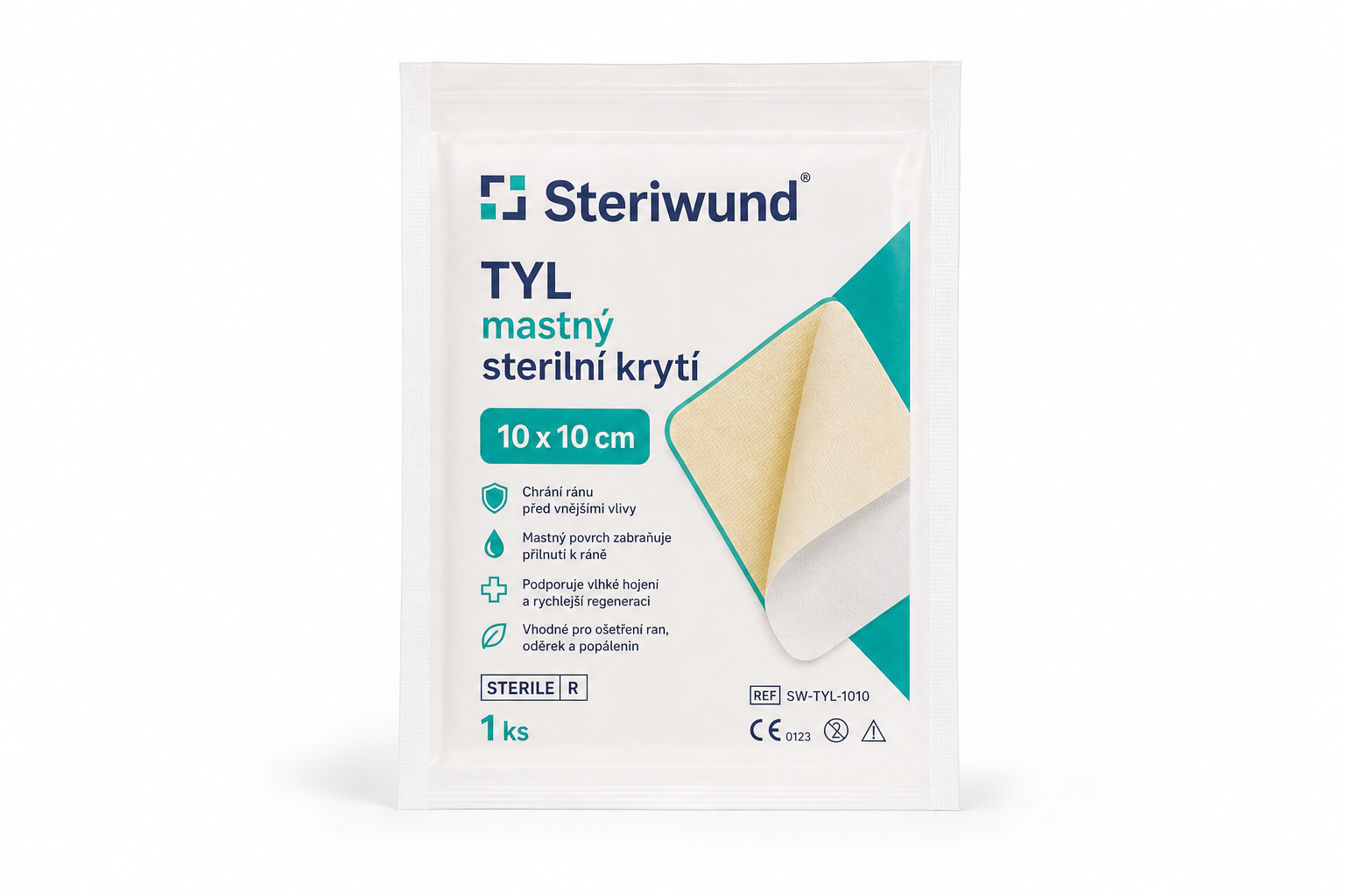 Tyl mastný sterilní krytí 10 x 10cm/1ks Steriwund
