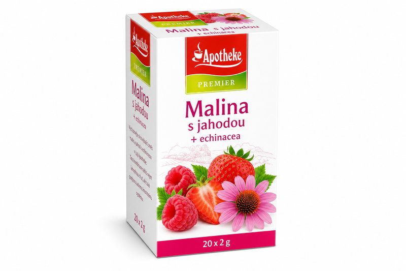 Čaj Apotheke Malina s jahodou + echinacea 20 x 2 g