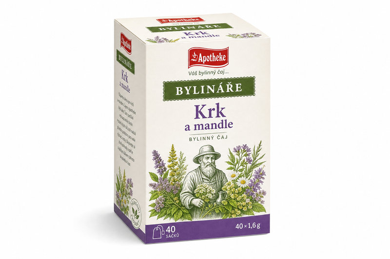 Čaj Apotheke Bylináře Krk a mandle 40 x 1,6 g