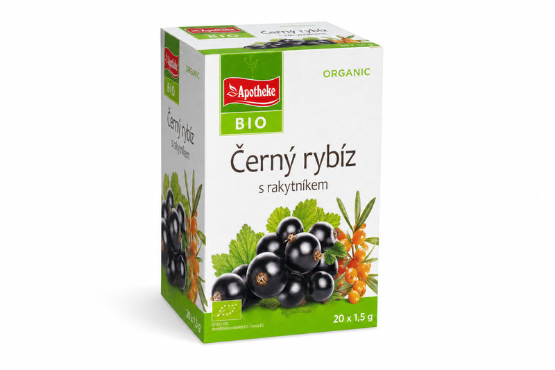 Čaj Apotheke BIO Černý rybíz s rakytníkem 20 x 1,5 g