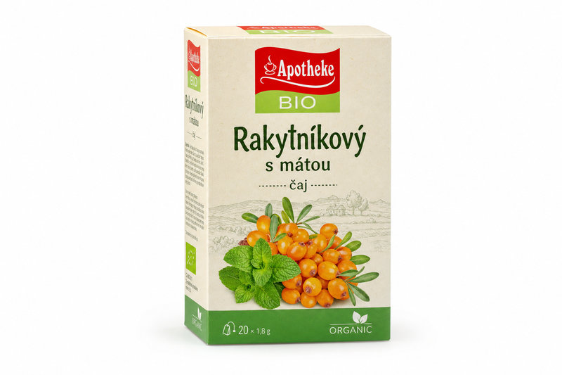 Čaj Apotheke BIO Rakytníkový s mátou čaj 20 x 1,8 g