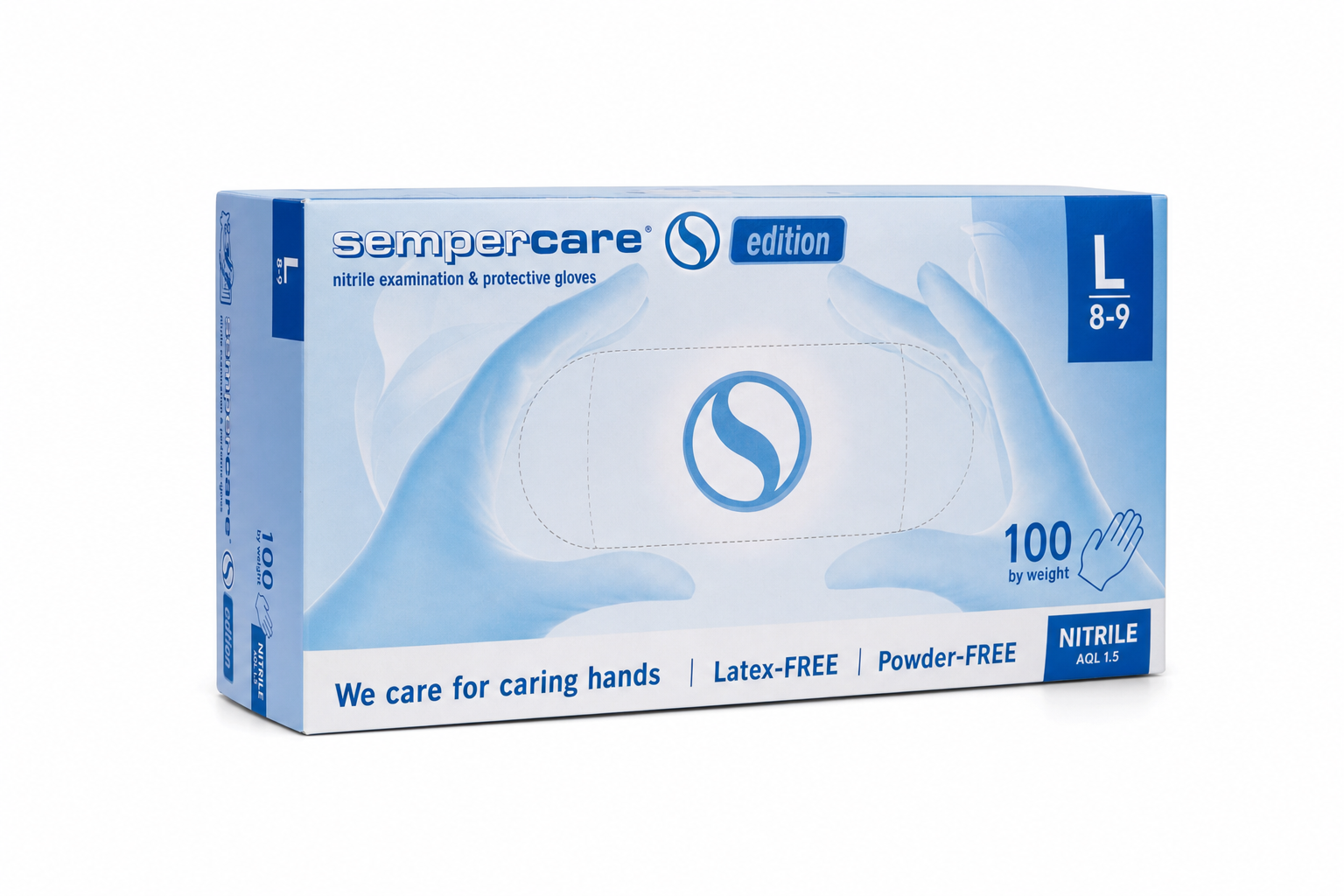 Rukavice vyš. Sempercare Edition vel. L/100ks bez pudru nitrilové