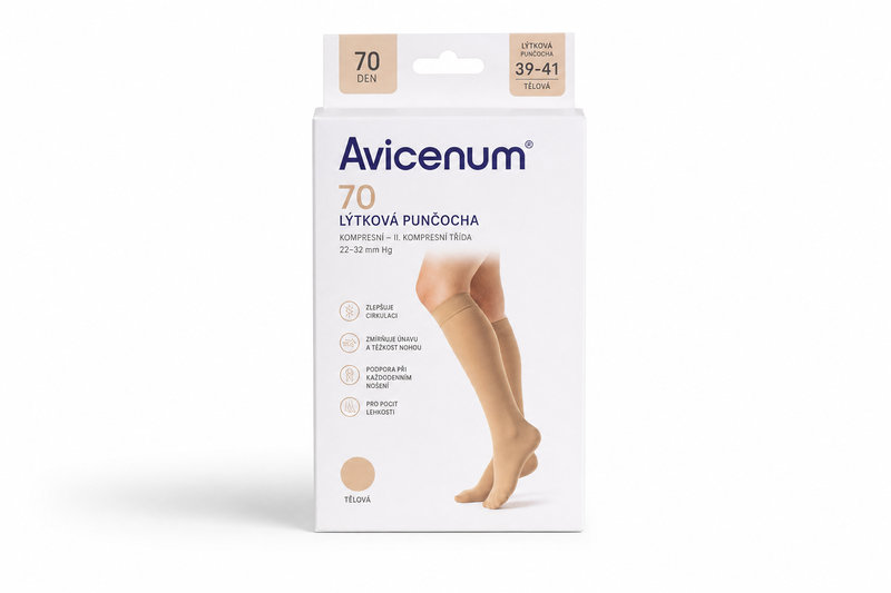 Avicenum 70 lýtková punčocha 39-41 tělová