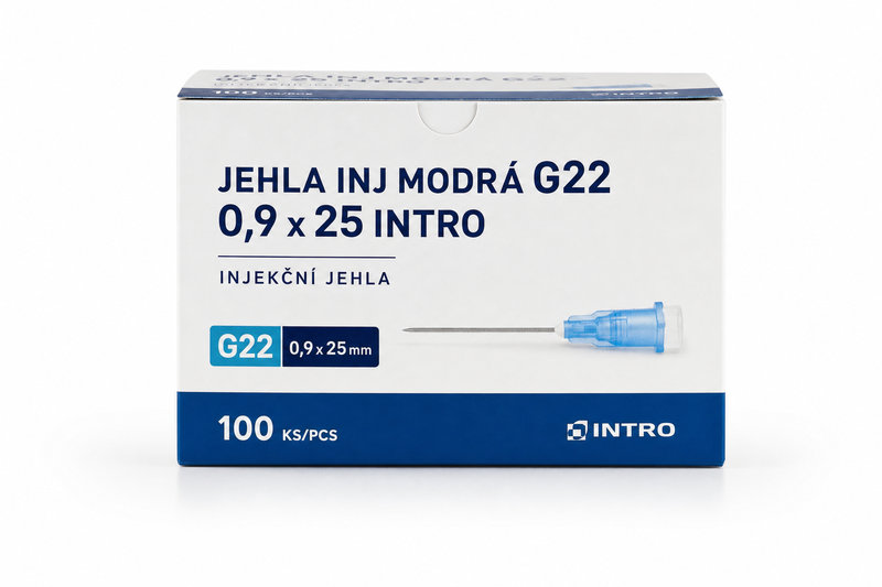 Jehla inj modrá G22 0,9 x 25 Intro