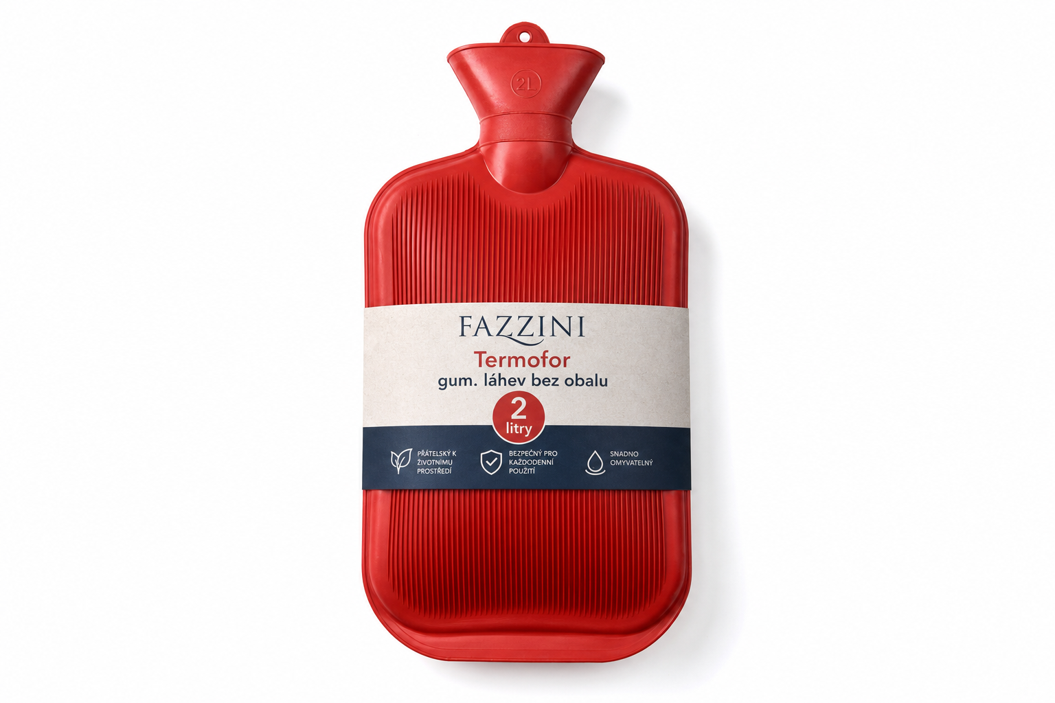 Termofor gum. láhev bez obalu FAZZINI - 2 litry