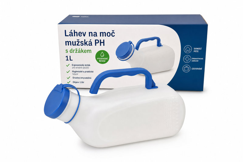 Láhev na moč mužská PH s držákem 1l