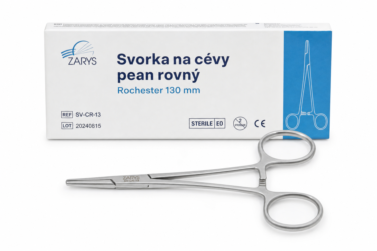 Svorka na cévy pean rovný Rochester 130 mm