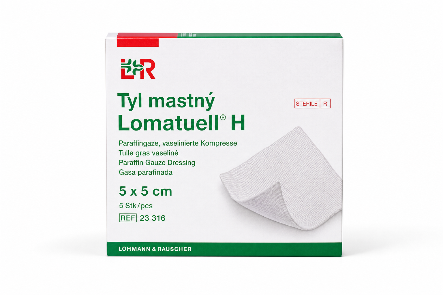 Tyl mastný Lomatuell H 5x5cm/ 1ks steril.