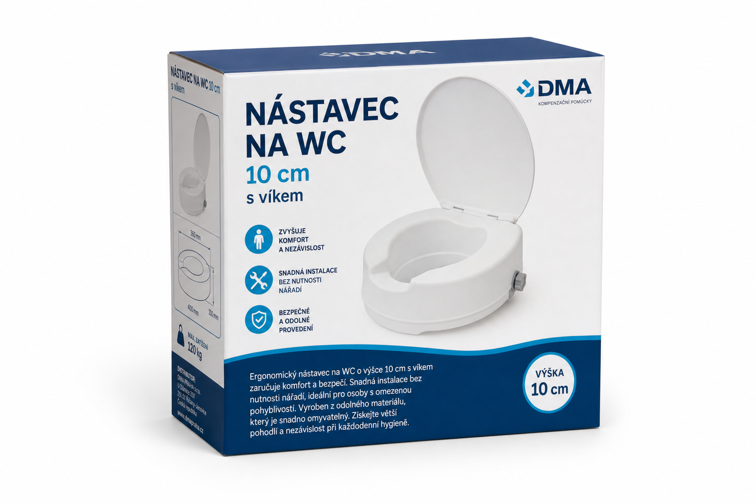 Nástavec na WC 10cm s víkem