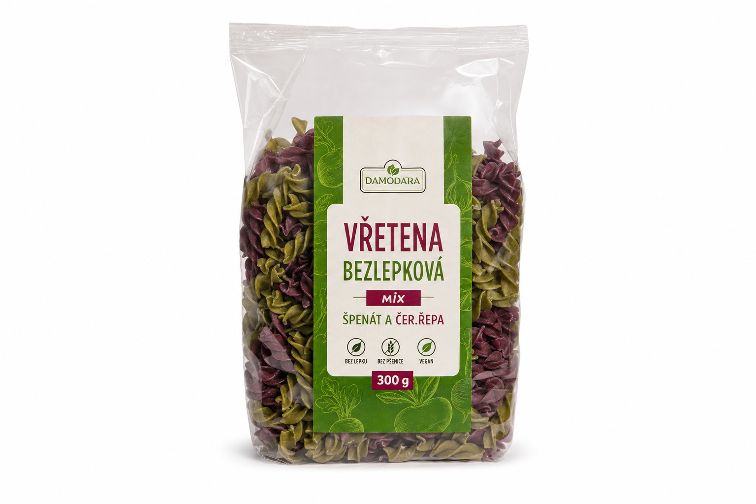 Vřetena bezlepková mix špenát a čer.řepa 300g
