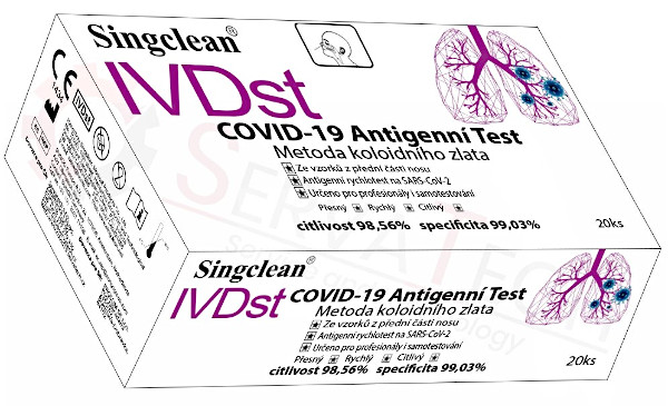 C19 COVID-19 Antigen Test Kit - nos (fialový) 20ks