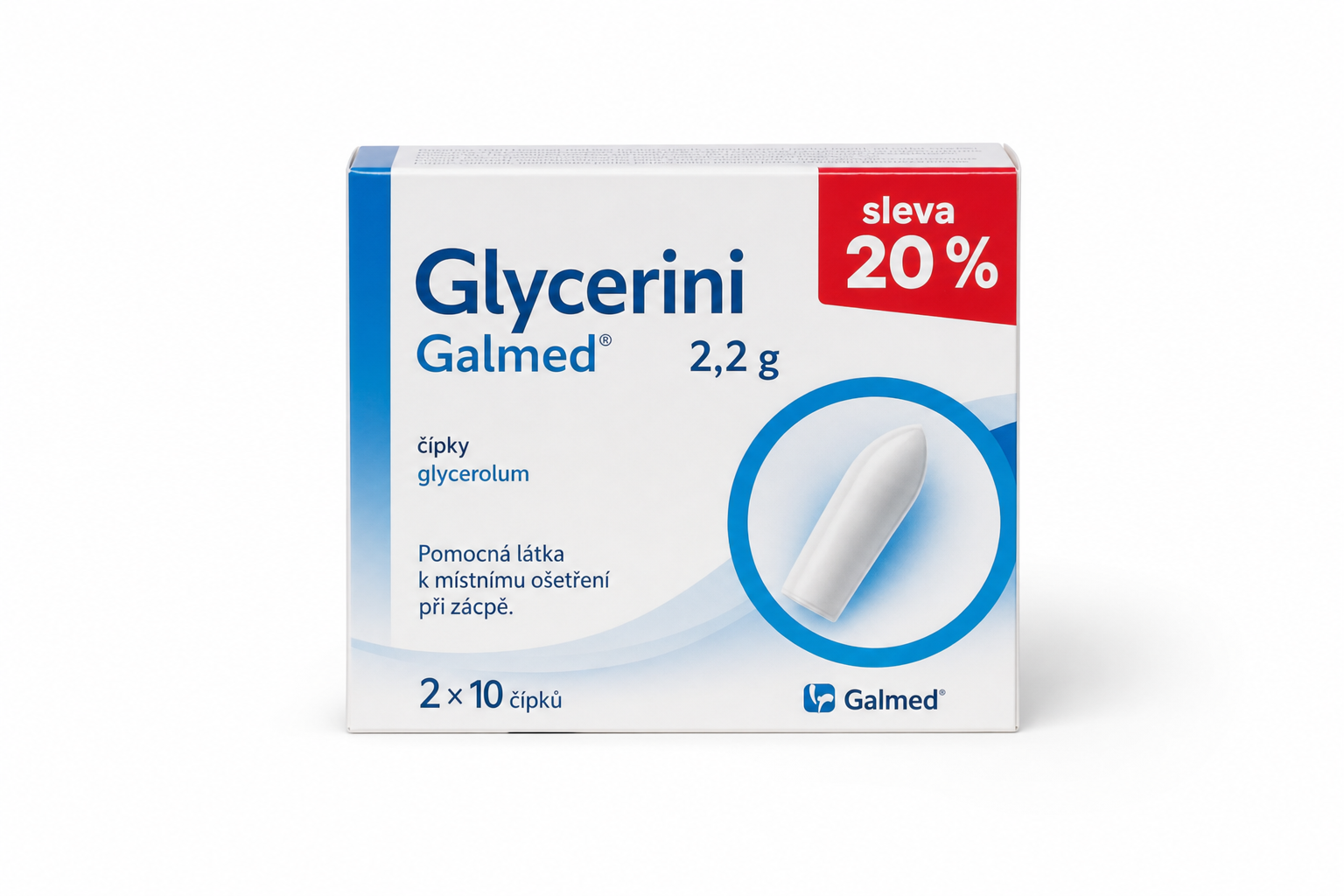 Supp. Glycerini Galmed 2,2 g 2 x 10 čípků sleva 20%