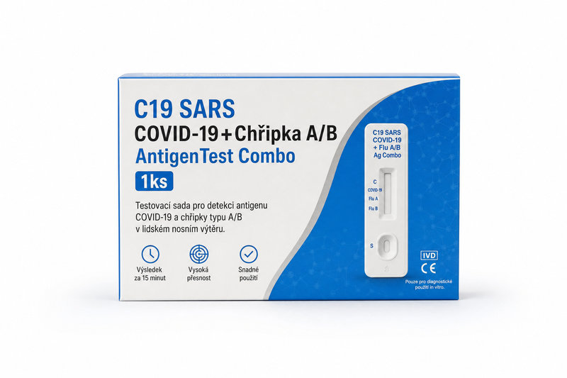 C19 SARS COVID-19+Chřipka A/B AntigenTest Combo 1ks