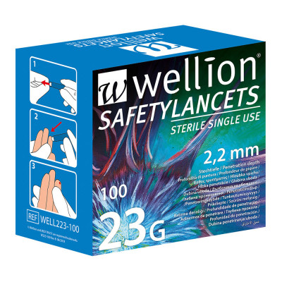 Wellion Safety Lancets jednoráz. bezp.jeh. 23G 100 ks