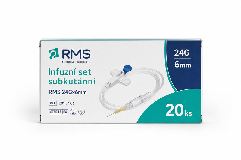 Infuzní set subkutánní RMS 24Gx6mm 20ks