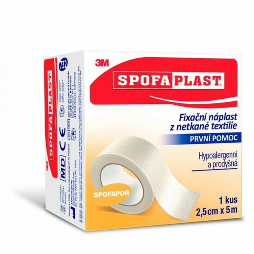 3M Spofaplast 732 fix z netkané textilie 5 m x 25 mm