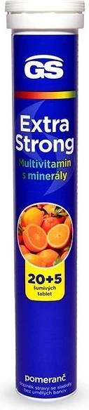 GS Extra Strong Multivitamin + minerály pomeranč. příchuť 20 + 5