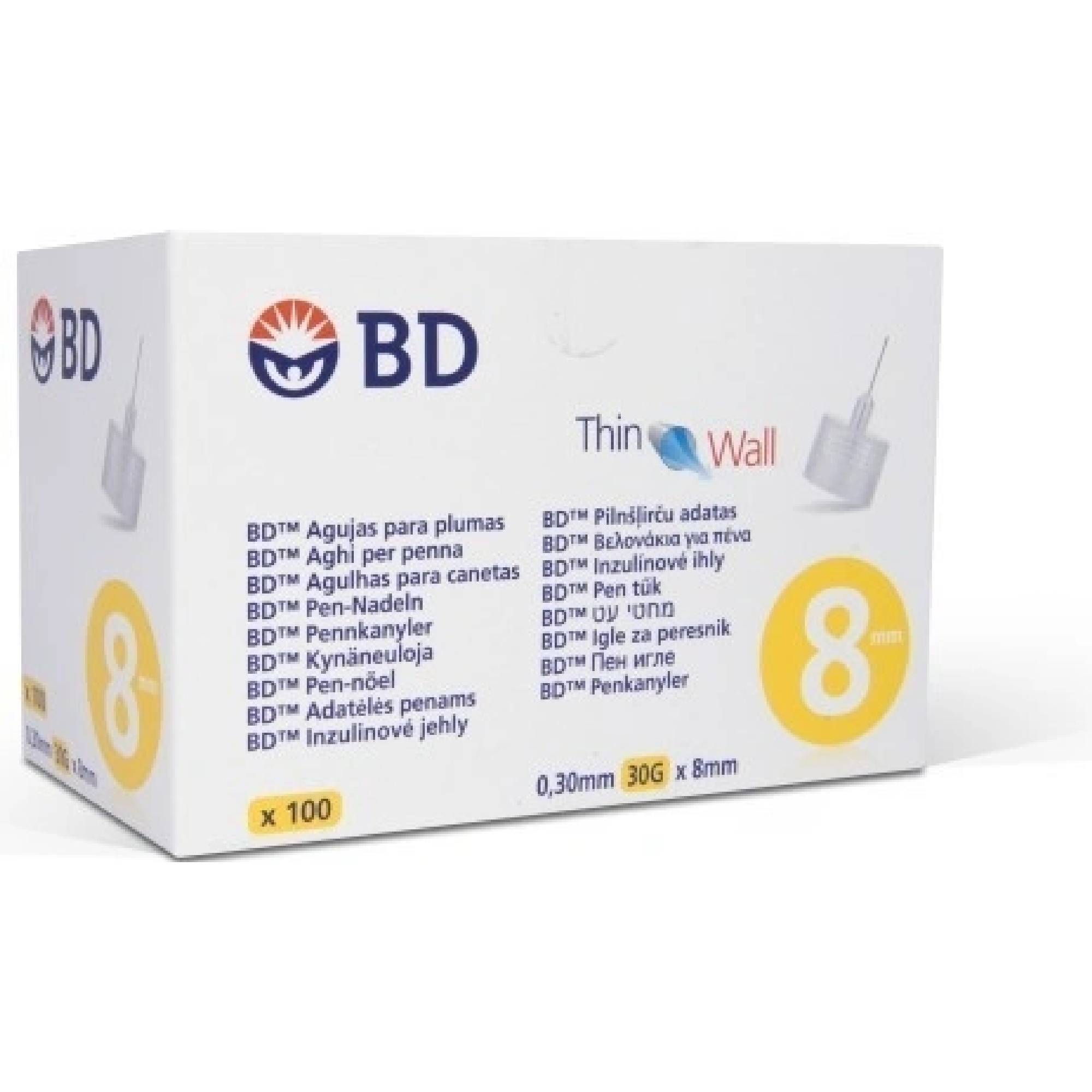 Inzulinové jehly BD 0.30x8mm (30G) 100ks