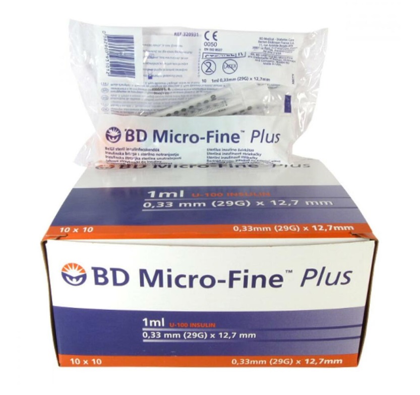 Inzulin.stříkačky BD 1ml 30G x 8mm U-100 100ks