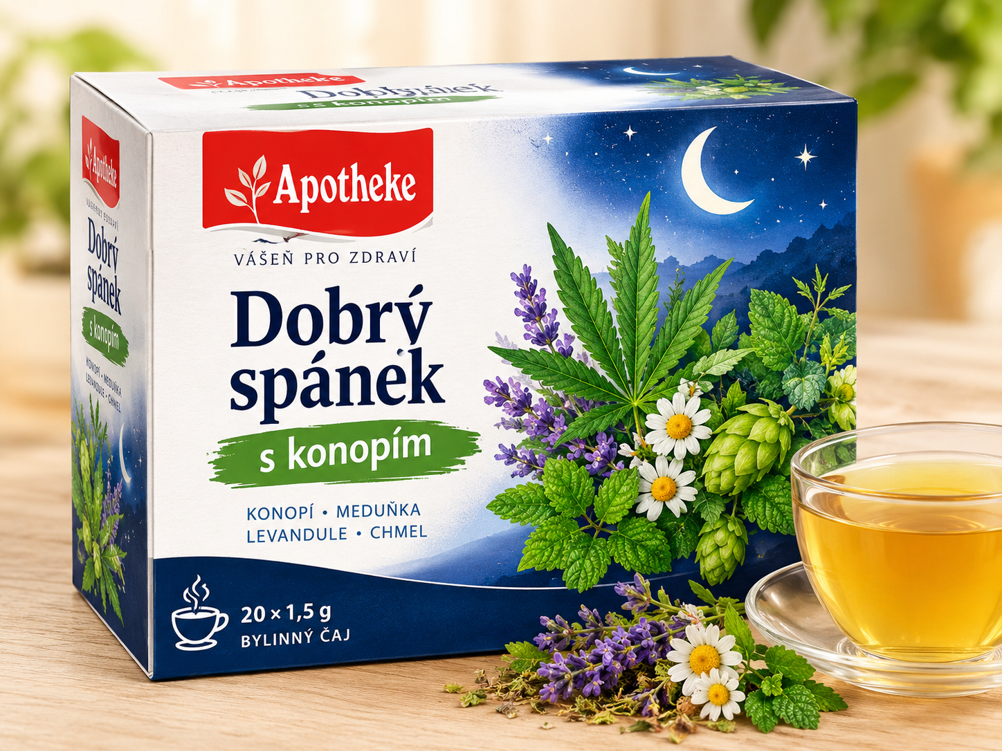 Čaj Apotheke Dobrý spánek s konopím 20 x 1.5g