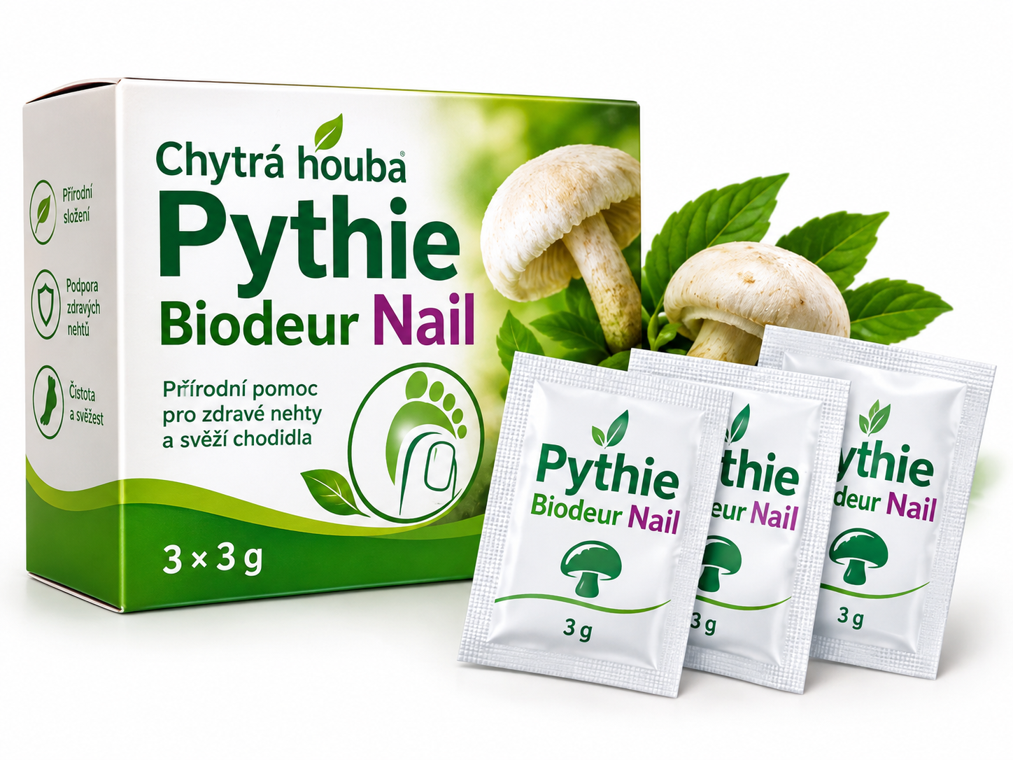 Chytrá houba Pythie Biodeur Nail 3x3g