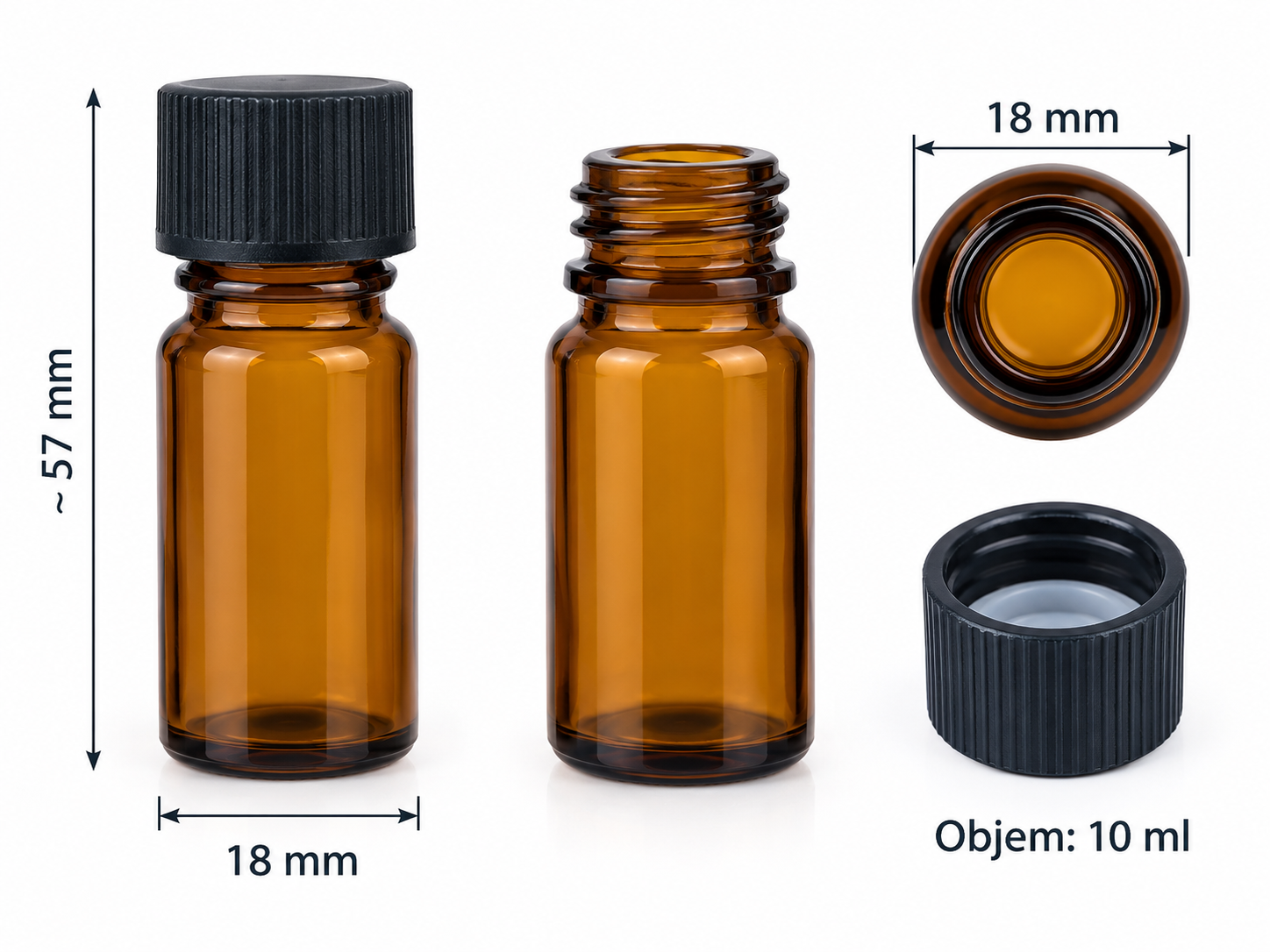 Lékovka 10ml hnědá 18mm