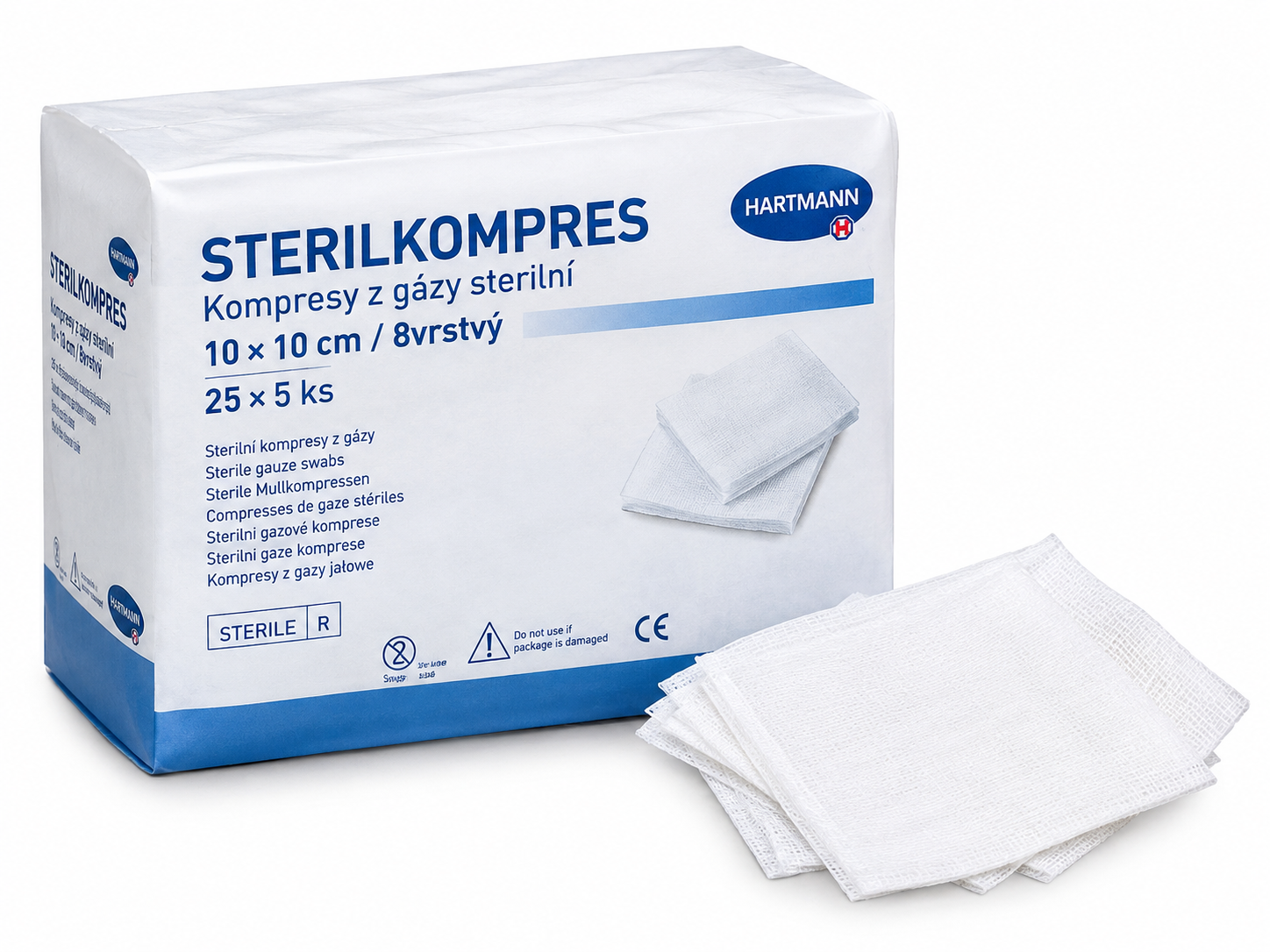 STERILKOMPRES 10x10cm/8vr., 25x5ks
